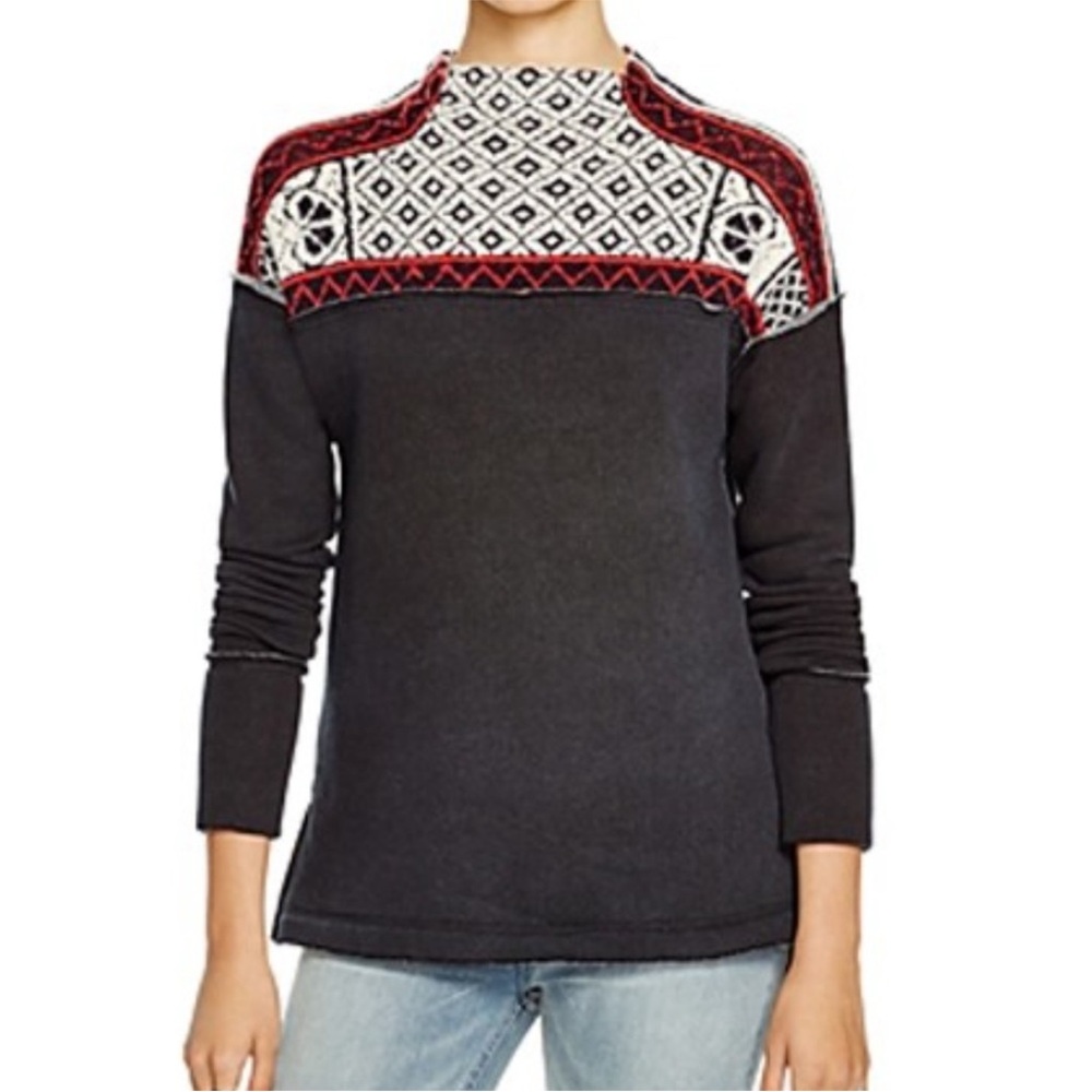 Free People Snow Bunny Mock Neck Pullover Sweater